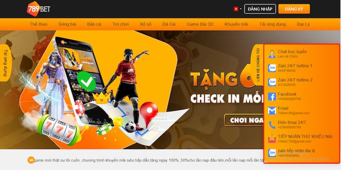 Giao diện của nhà cái 789BET